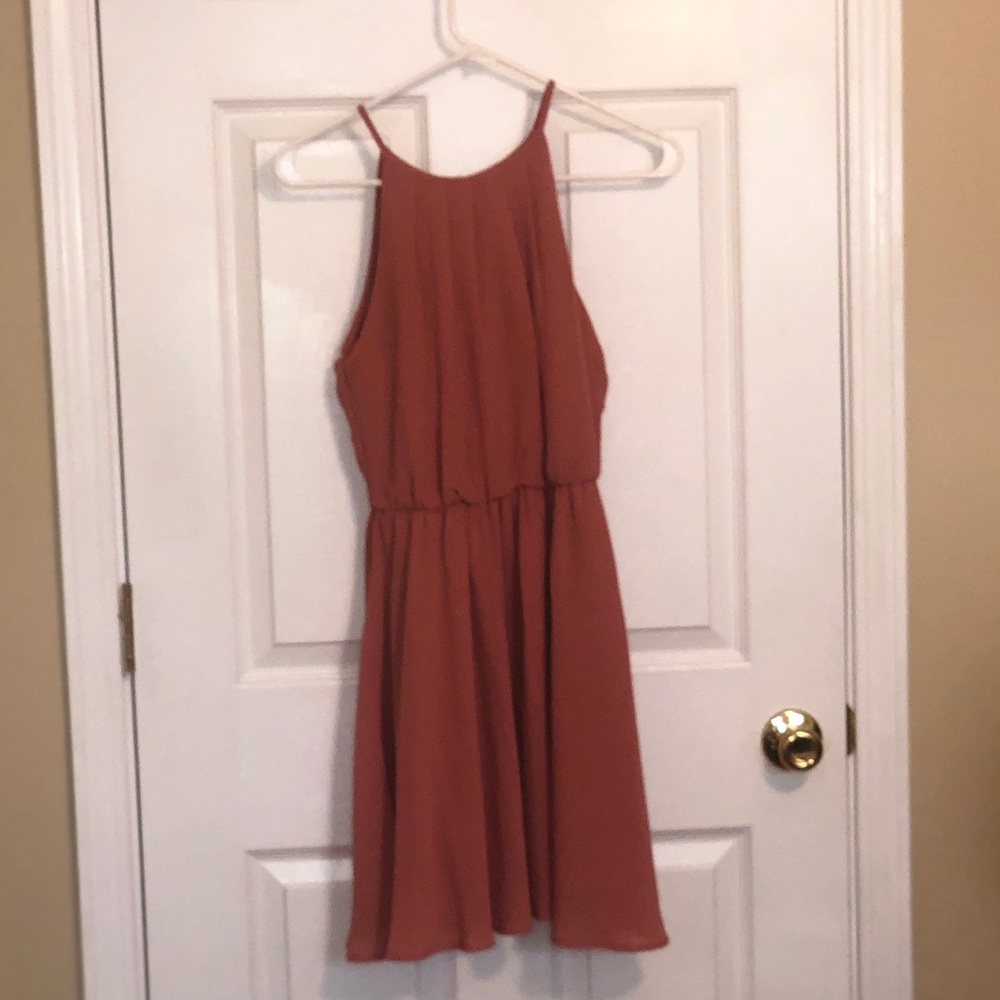 Francesca’s Blush High Neck Dress